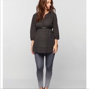 Pea in the Pod Black Polka Dot tunic maternity top